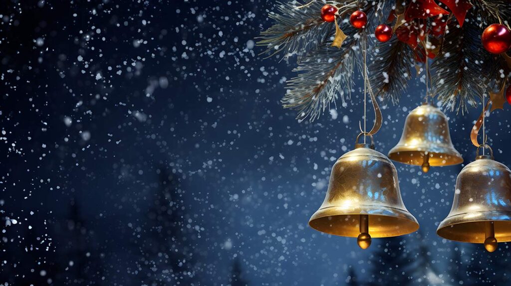 kugeln vor schneeflocken