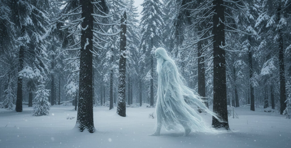 Geist im verschneiten Wald