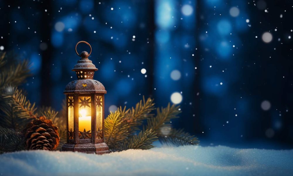 laterne im schnee