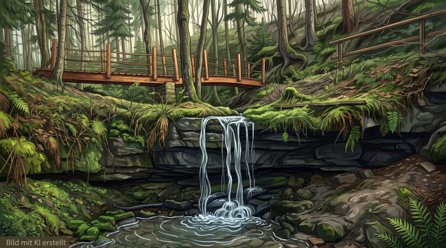Der Wasserfall im Nossengrund bei Stadtroda
